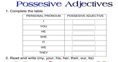 Possesive Adjectives 3