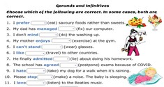 Gerunds & Infinitives
