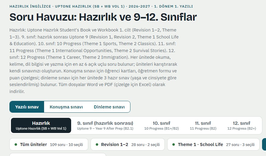 1.1. Hazırlık-12 Soru Havuzu